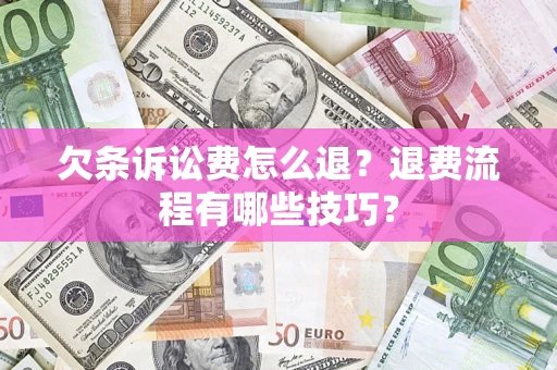 北京欠条诉讼费怎么退？退费流程有哪些技巧？